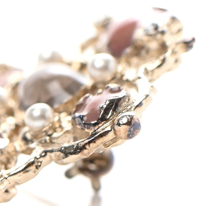 Chanel Gripoix Poured Glass Pearl Key Brooch Gold Pink 6 of 9