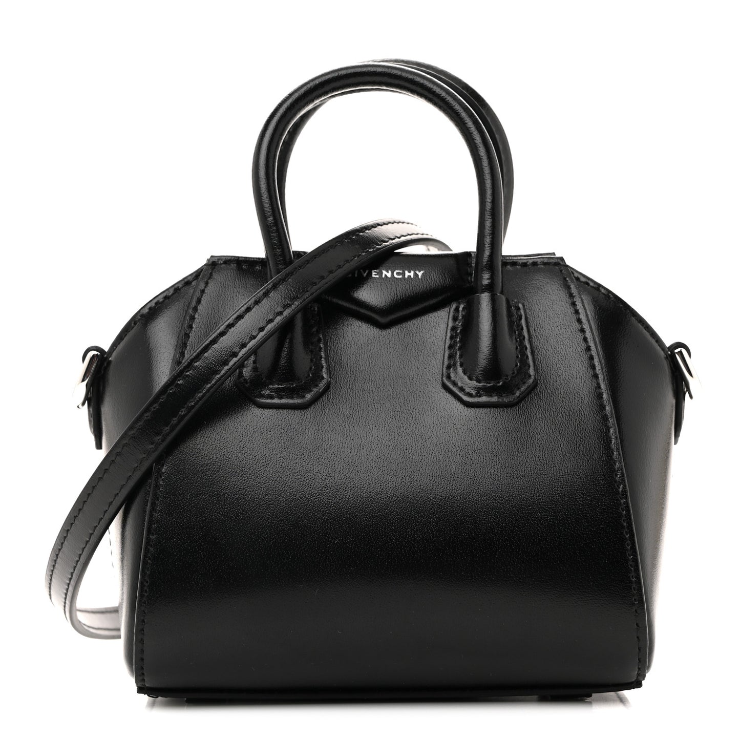 Shiny Lord Calfskin Micro Antigona Black