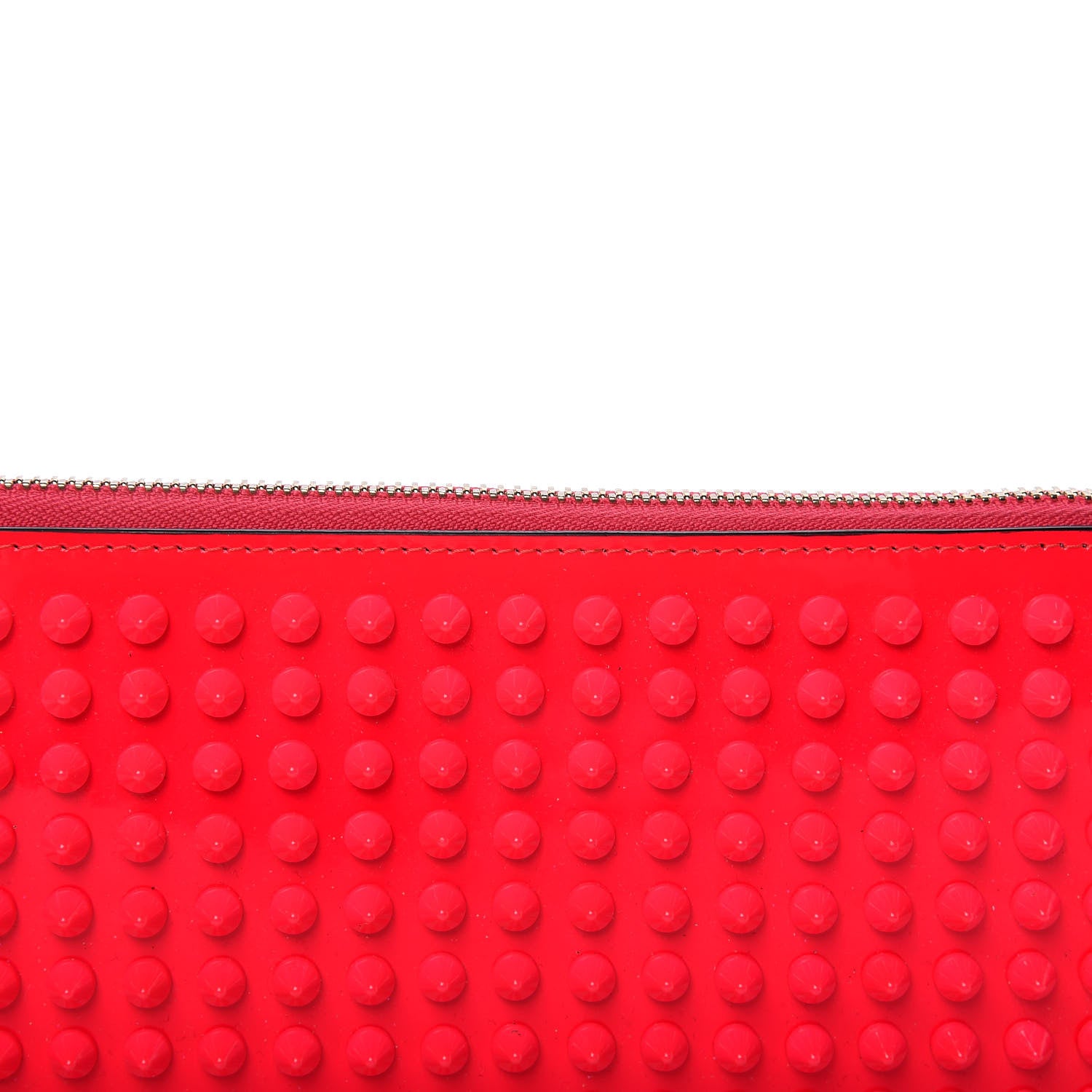 Christian Louboutin Patent Panettone Spiked Zip Around Wallet Rose Paris 9 of 10