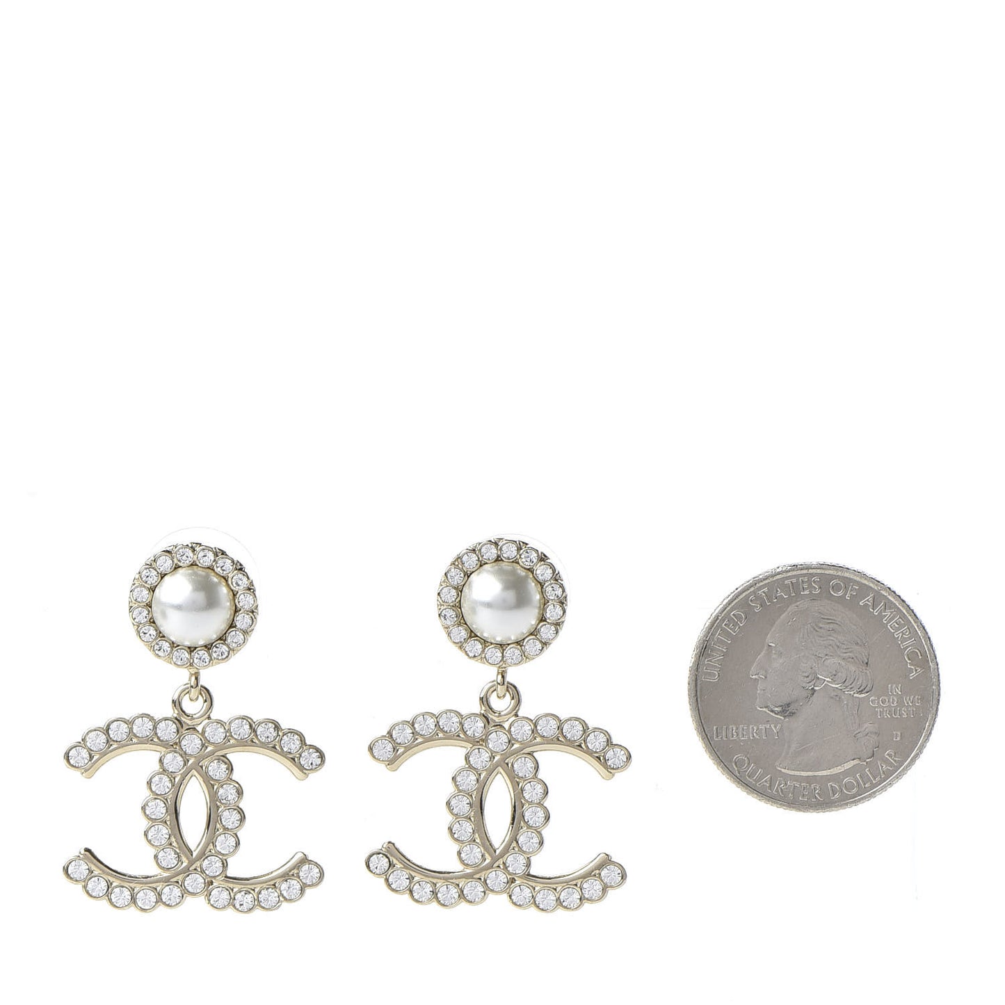 Crystal Pearl Bow-tiful CC Drop Earrings Gold