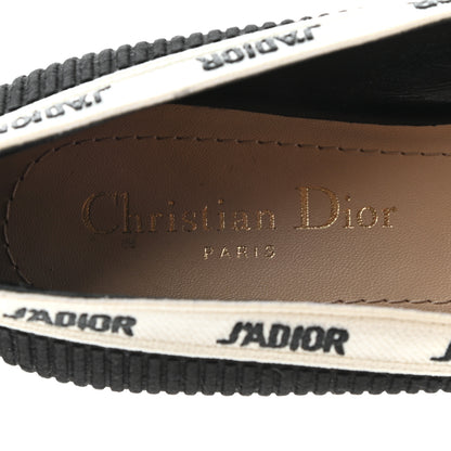 Christian Dior Fabric Ribbon Embroidered J'Adior Ballet Flats 37.5 Black 7 of 8