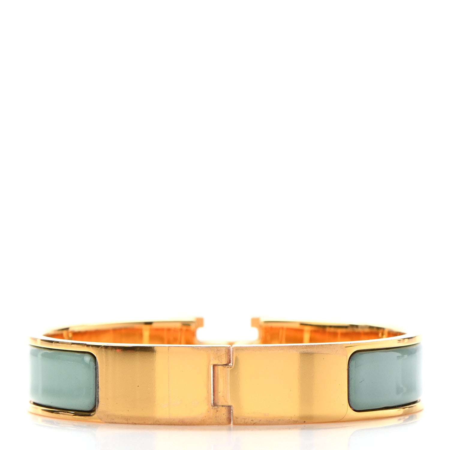 Hermes Enamel Narrow Clic Clac H Bracelet PM Vert Aqua 3 of 5