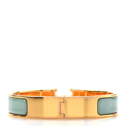 Hermes Enamel Narrow Clic Clac H Bracelet PM Vert Aqua 3 of 5