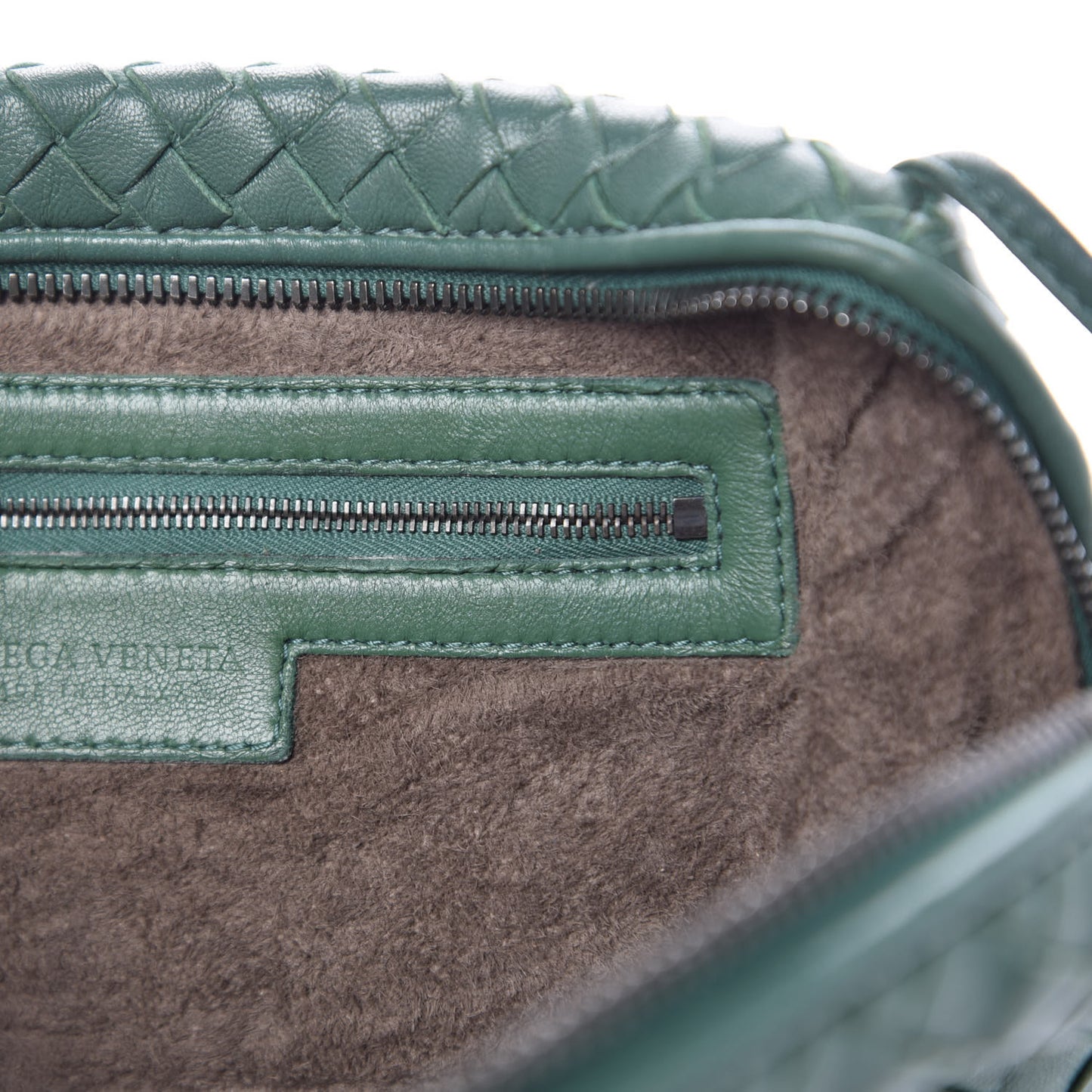 Nappa Intrecciato Pillow Crossbody Green