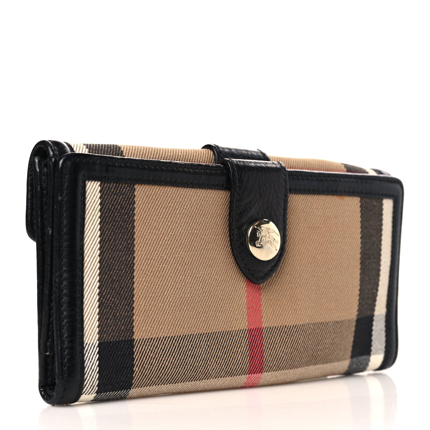 Burberry Calfskin Mega Check Continental Wallet Black 3 of 10