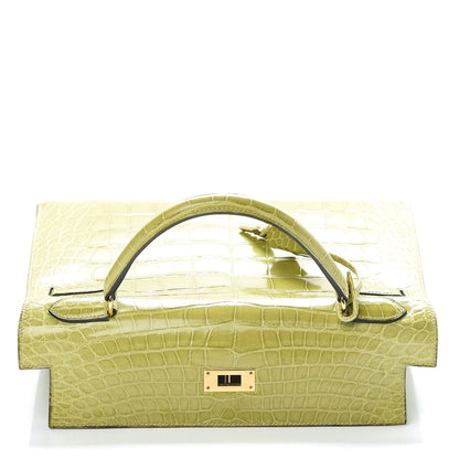 Hermes Shiny Alligator Kelly Sellier 32 Vert Chartreuse 16 of 40
