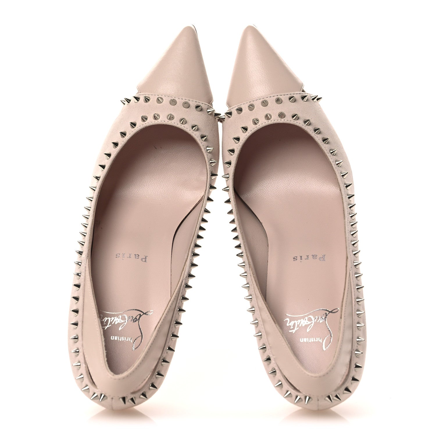 Christian Louboutin Veau Velours Duvette 100 Pumps 36.5 Leche 2 of 11