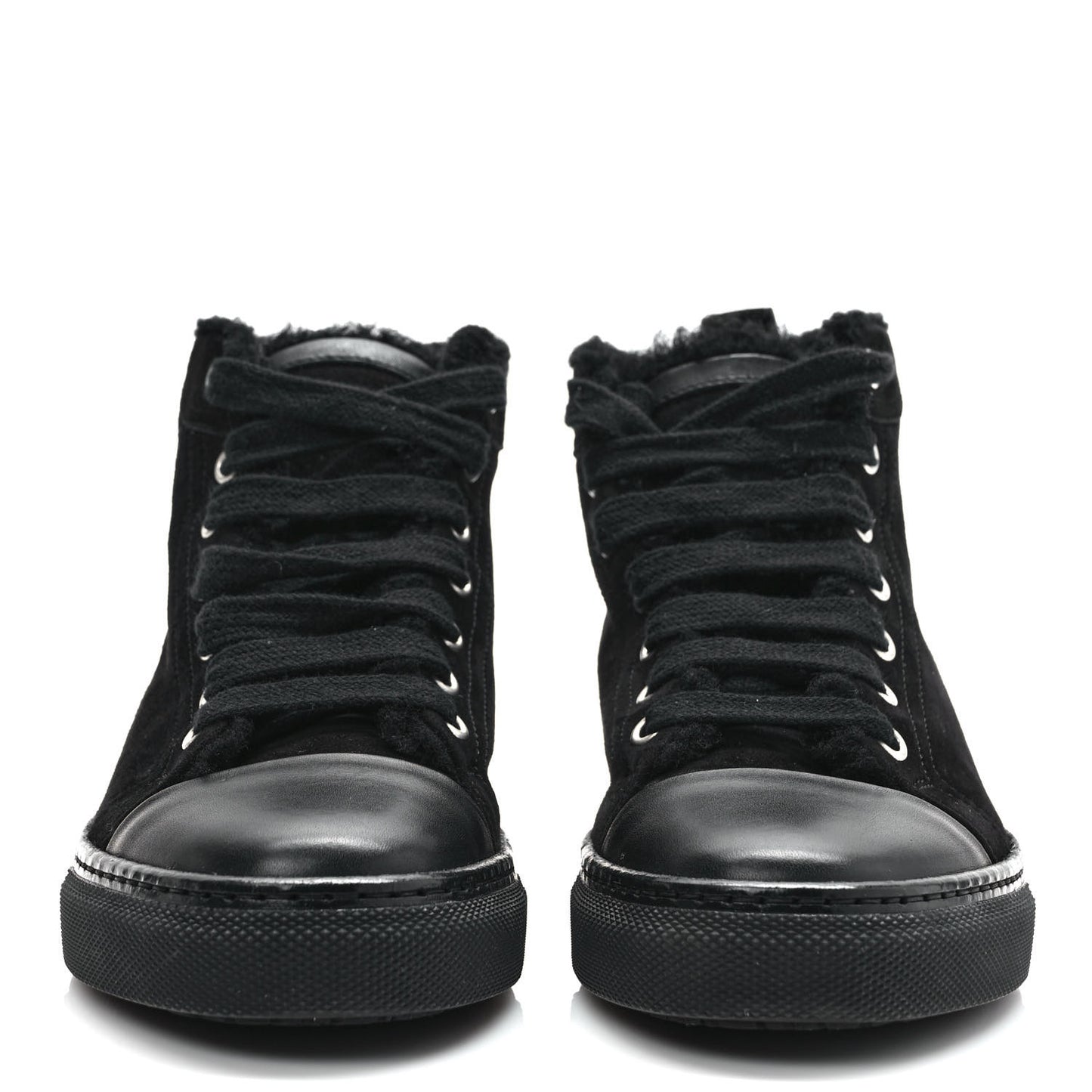 Suede Shearling Womens Jimmy High Top Sneakers 35.5 Black