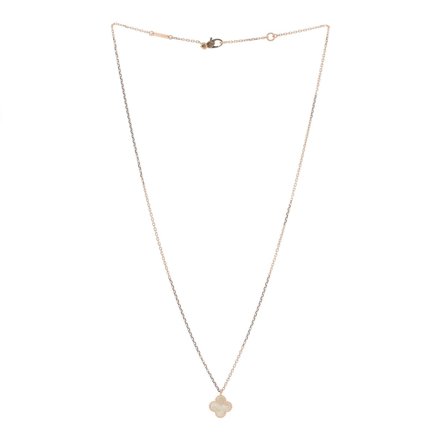 18K Yellow Gold Mother of Pearl Sweet Alhambra Pendant Necklace