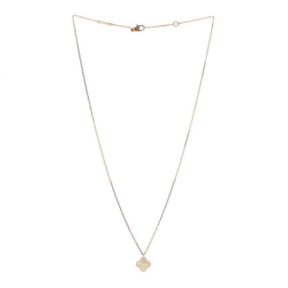 Van Cleef & Arpels 18K Yellow Gold Mother of Pearl Sweet Alhambra Pendant Necklace 3 of 7