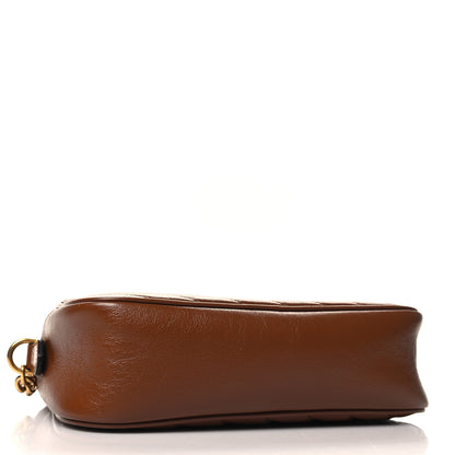 Gucci Glazed Calfskin Matelasse Diagonal Small GG Marmont Chain Shoulder Bag Cuir 4 of 13