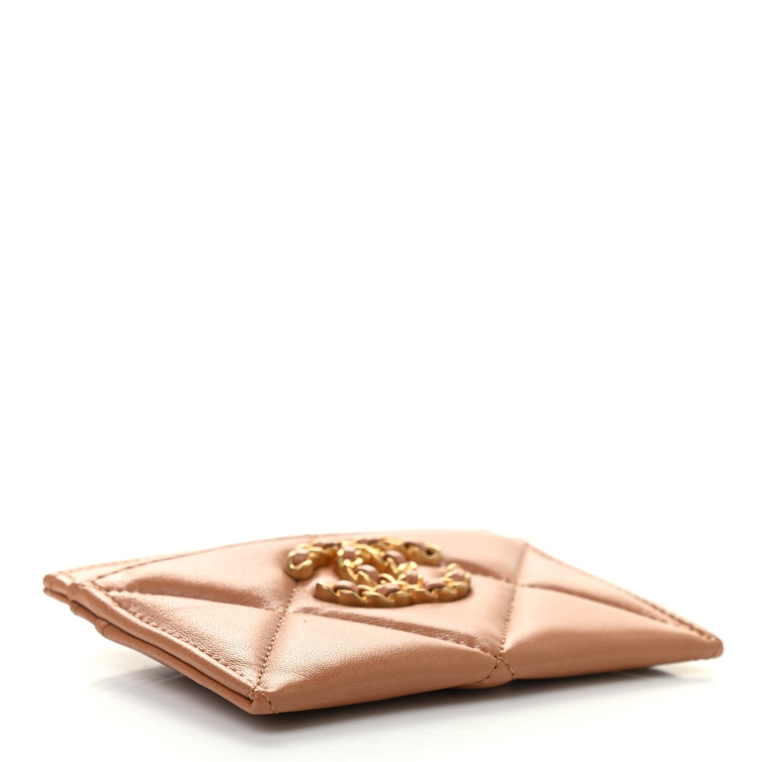 Chanel Lambskin Quilted Chanel 19 Card Holder Brown 4 of 8