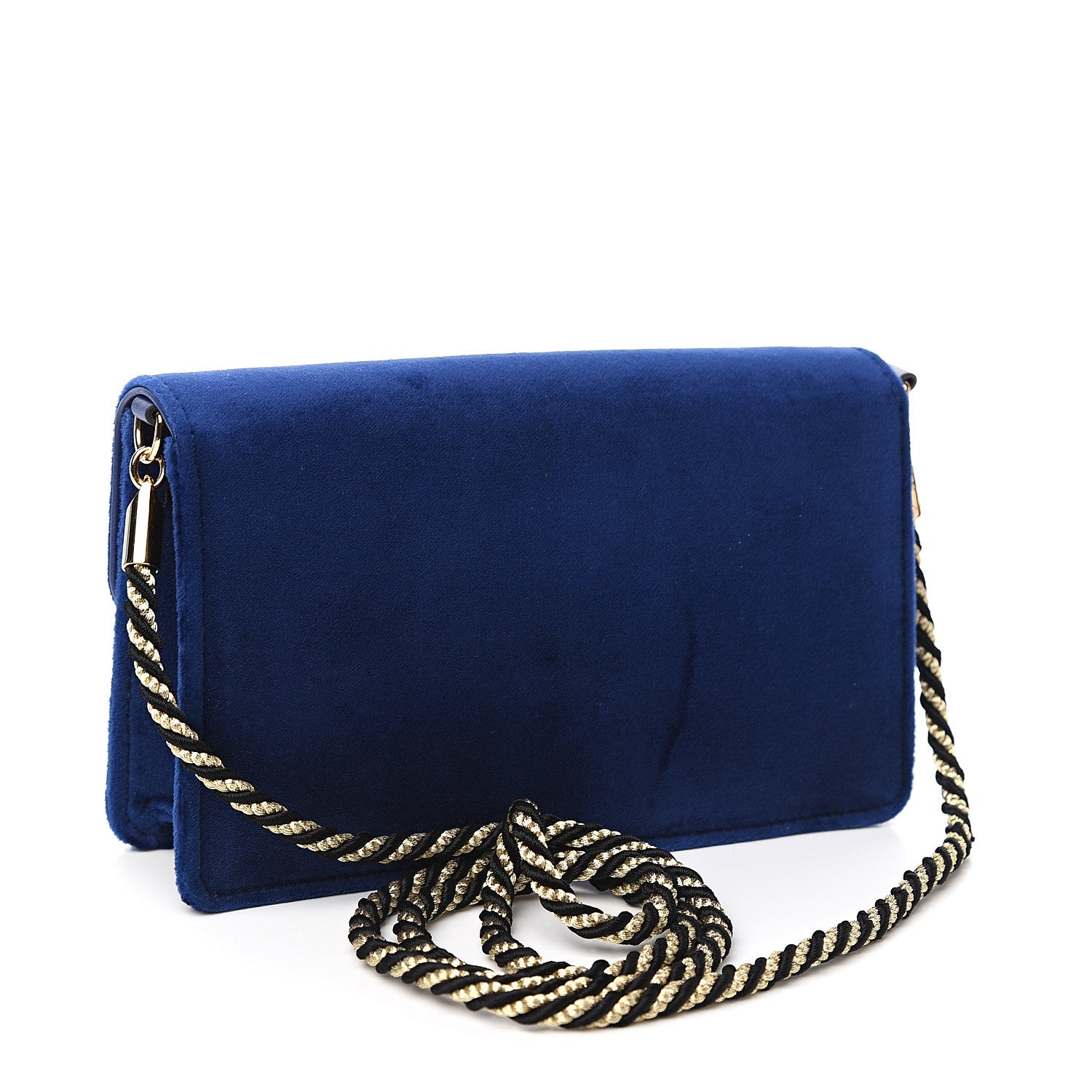 Gucci Velvet Crystal Square G Shoulder Bag Cobalt Blue 2 of 10