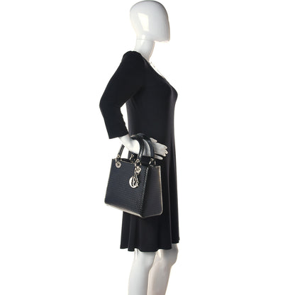 Christian Dior Patent Micro-Cannage Medium Lady Dior Onyx Black 2 of 12