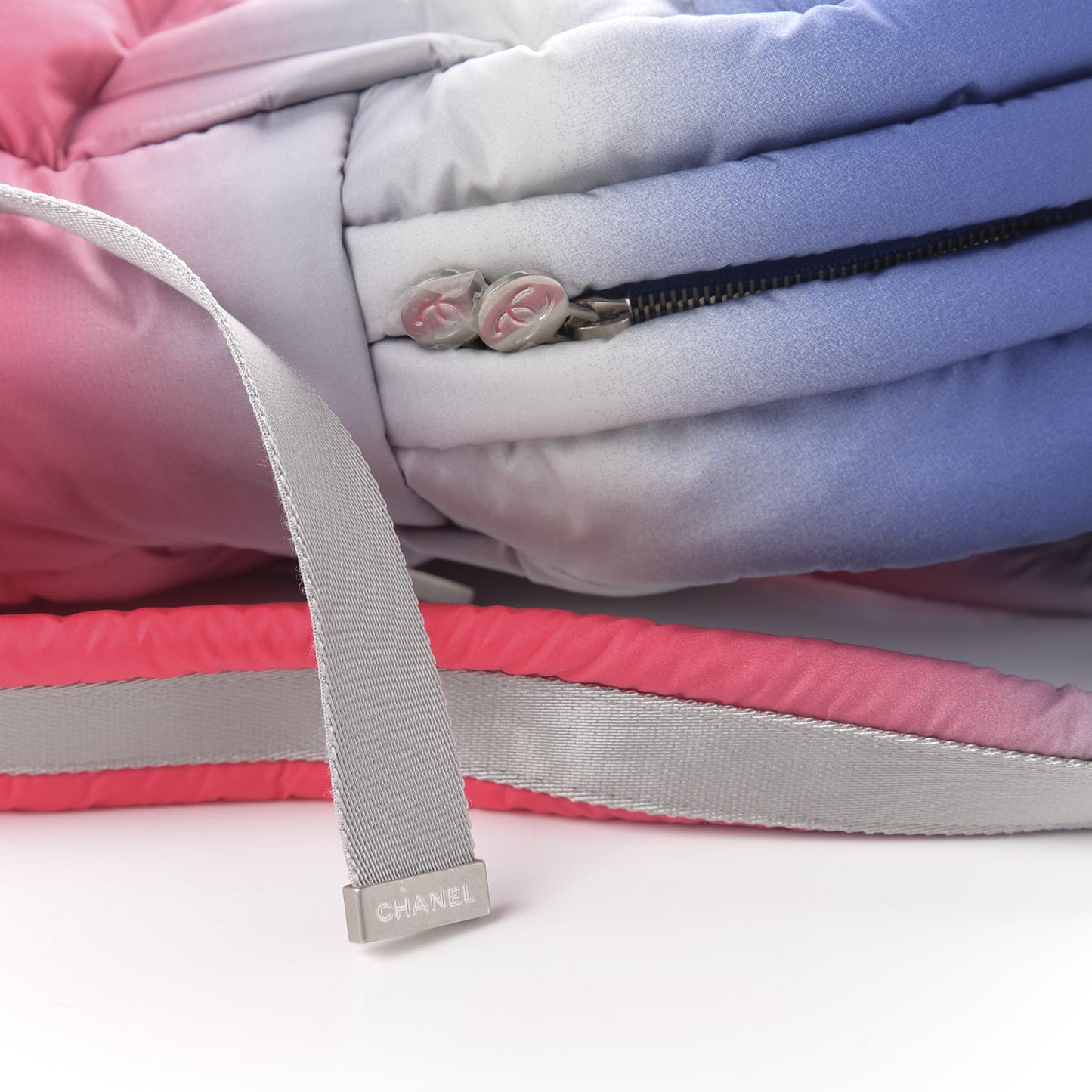Nylon Embossed Small Doudoune Backpack Pink Blue White