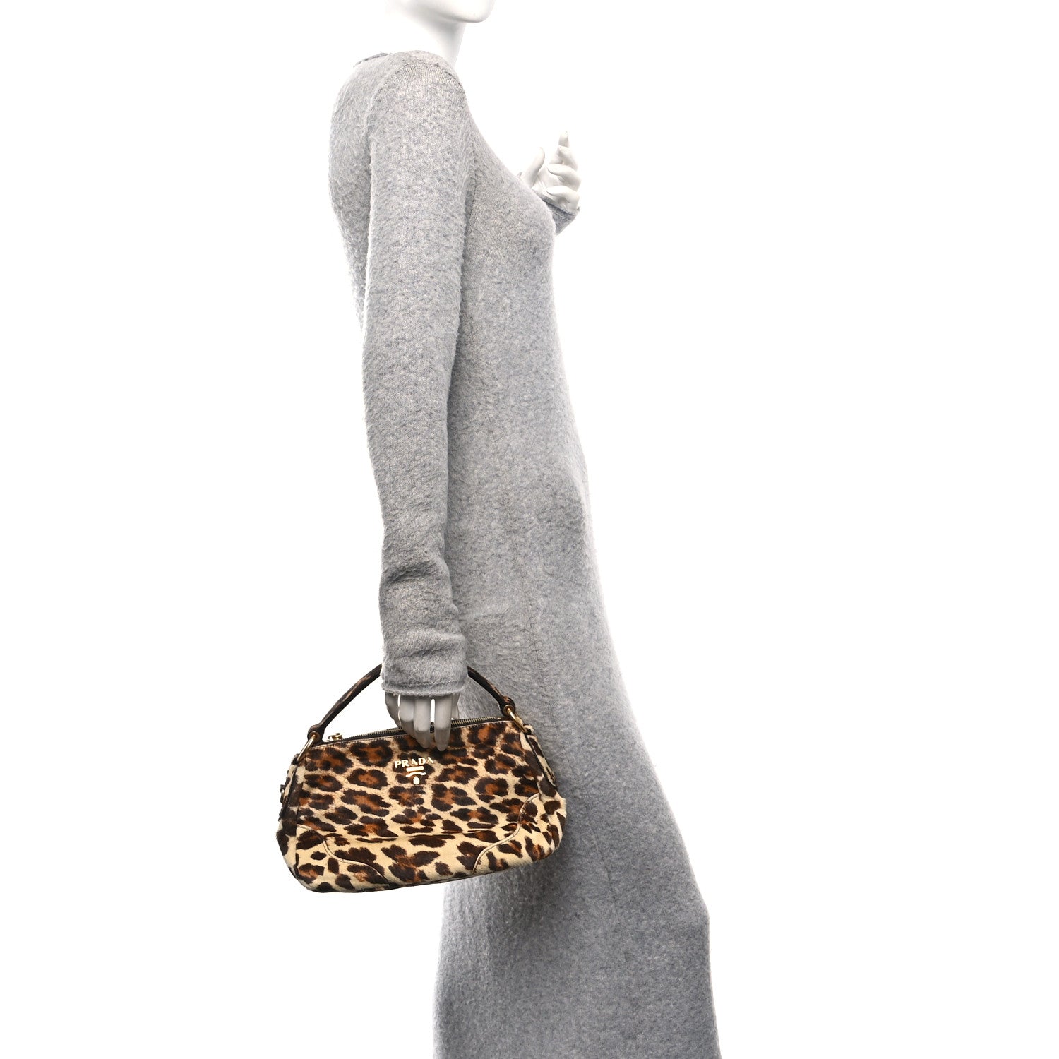 Prada Calf Hair Leopard Print Bag Avorio 2 of 9