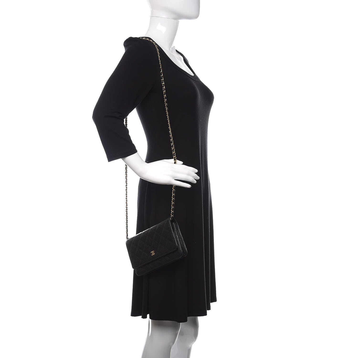 Chanel Caviar Quilted Wallet On Chain WOC Black 2 of 13