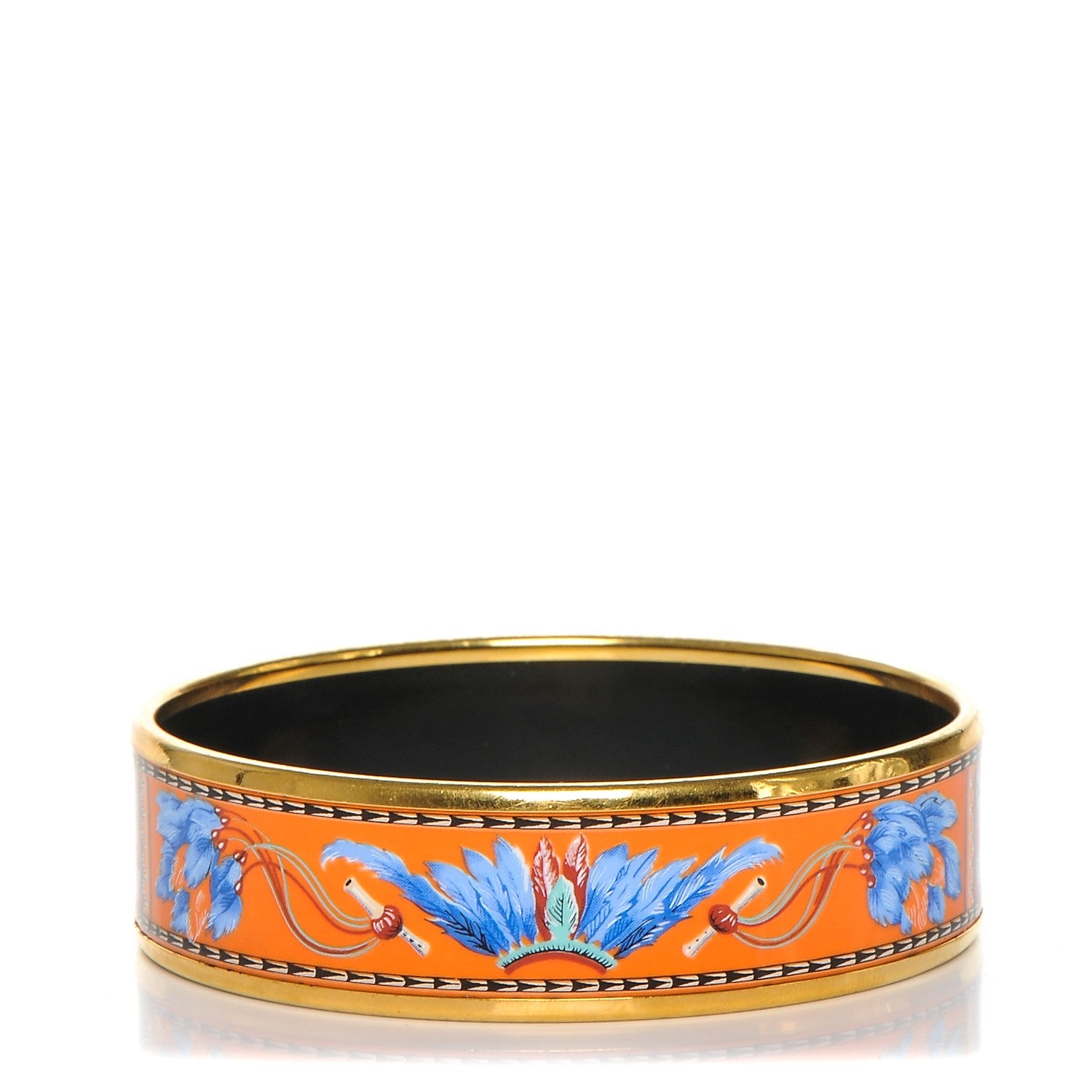Hermes Enamel Printed Wide Brazil Bracelet 62 1 of 5