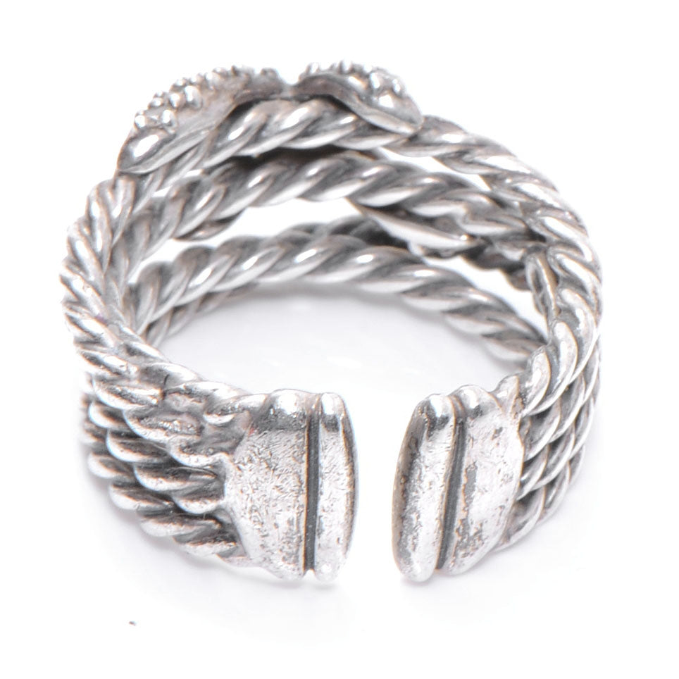 Sterling Silver Diamond X Crossover Ring 6.5