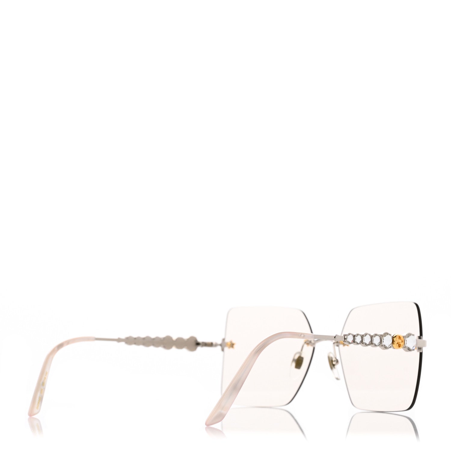 Gucci Crystal Metal Sunglasses GG0644S Gold Silver 4 of 8