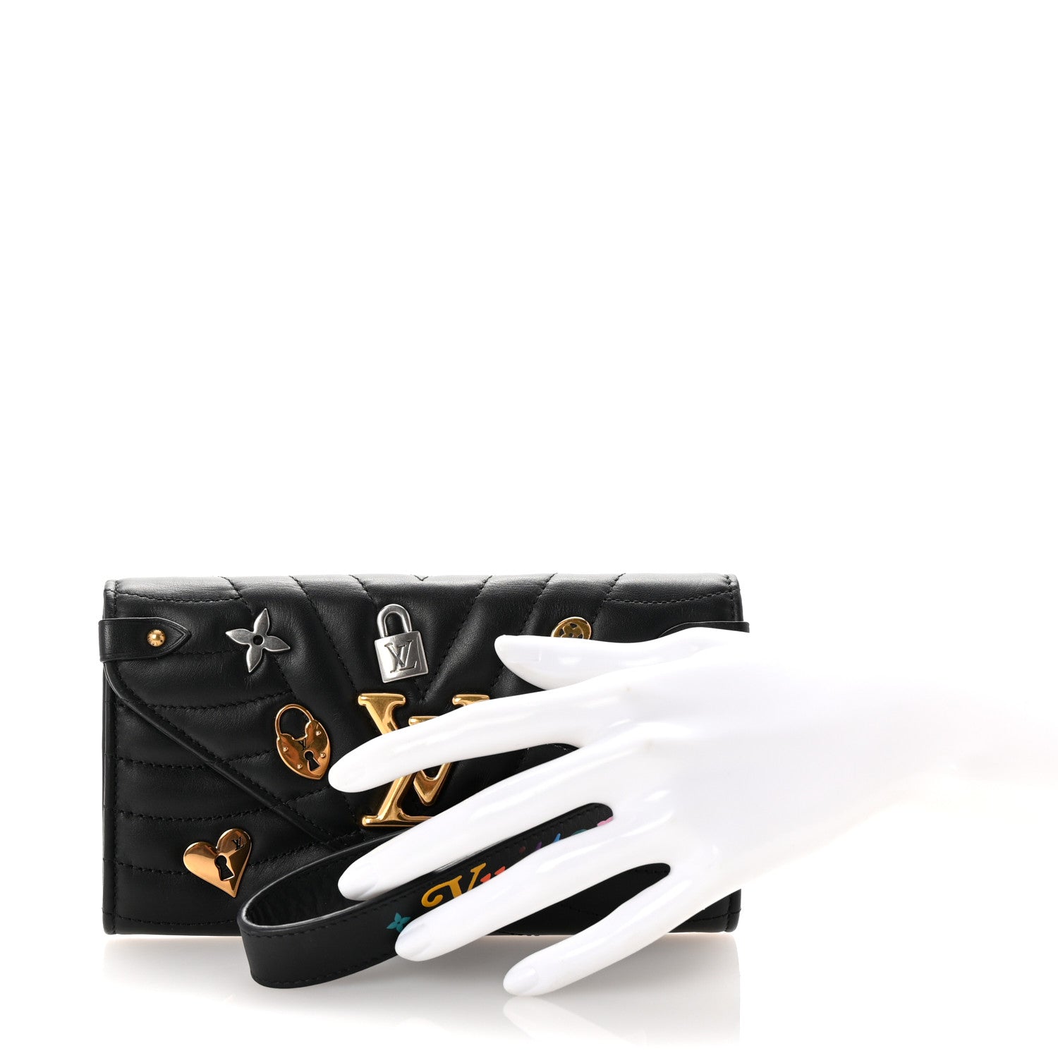 Louis Vuitton Calfskin New Wave Long Wallet Black 2 of 6