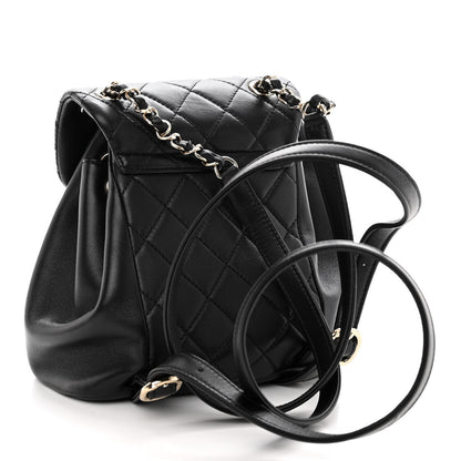 Chanel Lambskin Quilted Small Duma Drawstring Backpack Black 3 of 10