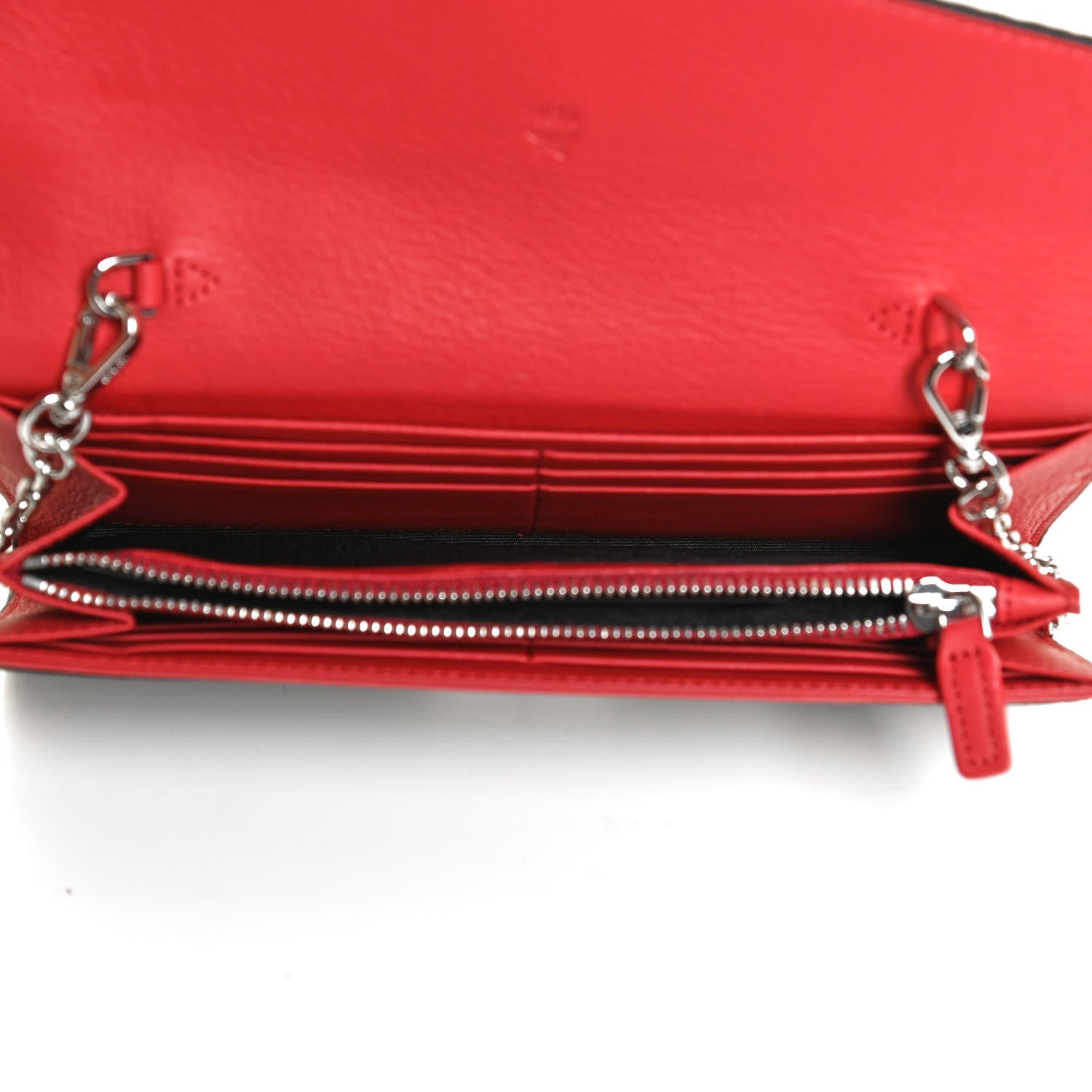 MCM Visetos Large Patricia Wallet On Chain Black Red 4 of 9