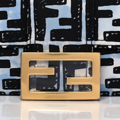 Fendi X JOSHUA VIDES Nylon FF Cloudy Mini Belt Baguette Bag White Celeste Black 10 of 12
