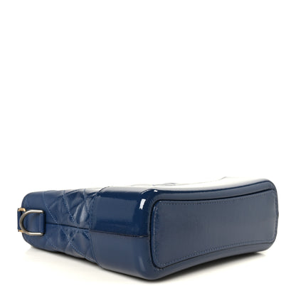 Chanel Patent Goatskin Quilted Medium Gabrielle Hobo Blue 4 of 10