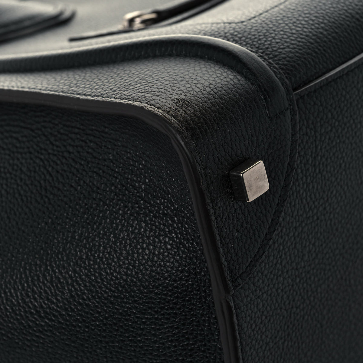 Drummed Calfskin Mini Luggage Black