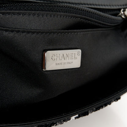 Chanel Sequin Mini Rectangular Flap Black White 6 of 12
