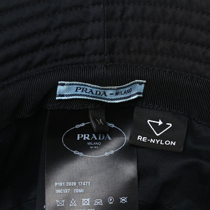 Prada Re-Nylon Metal Triangle Logo Womens Bucket Hat M Black 7 of 7