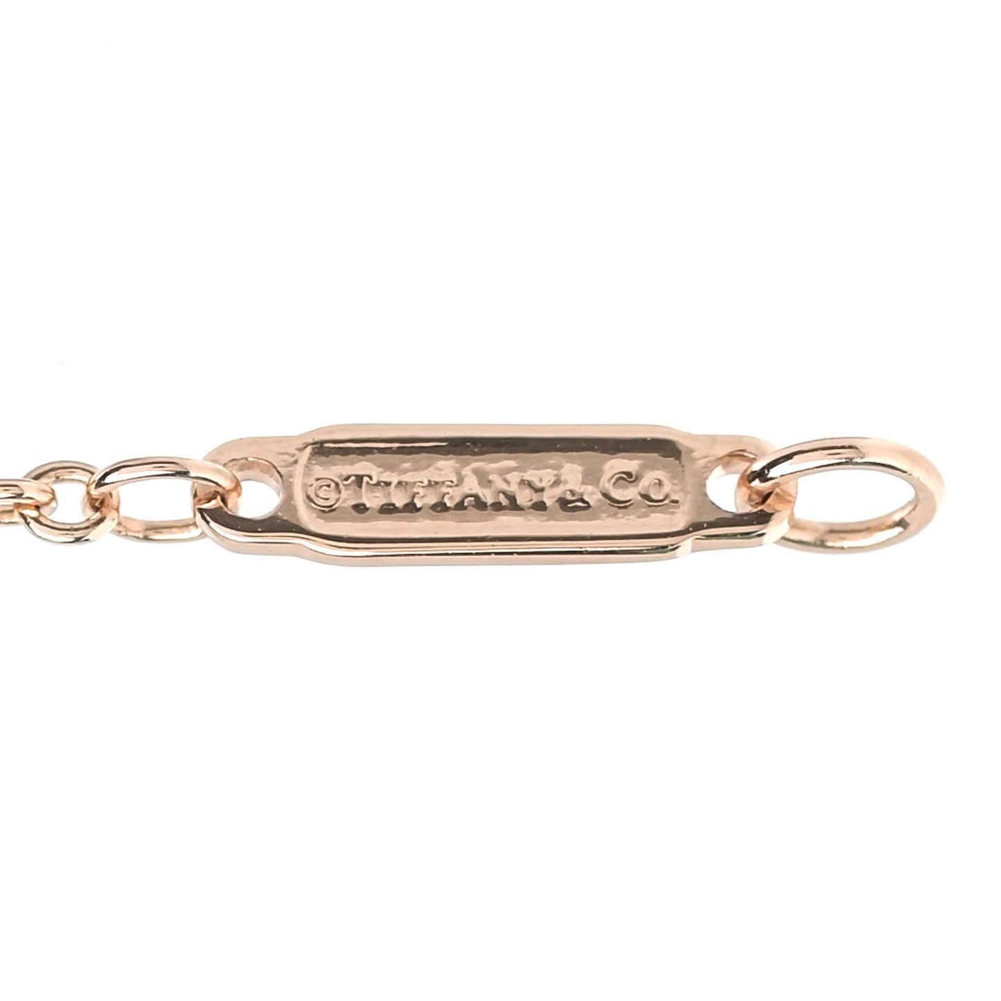 18K Rose Gold Diamond Tag Chain Bracelet