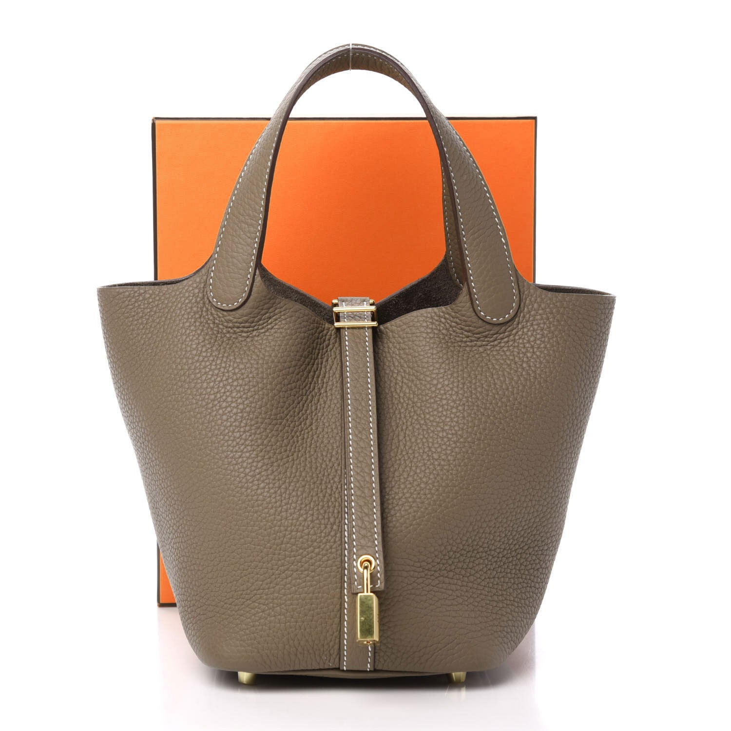 Hermes Taurillon Clemence Picotin Lock 18 PM Etoupe 11 of 11