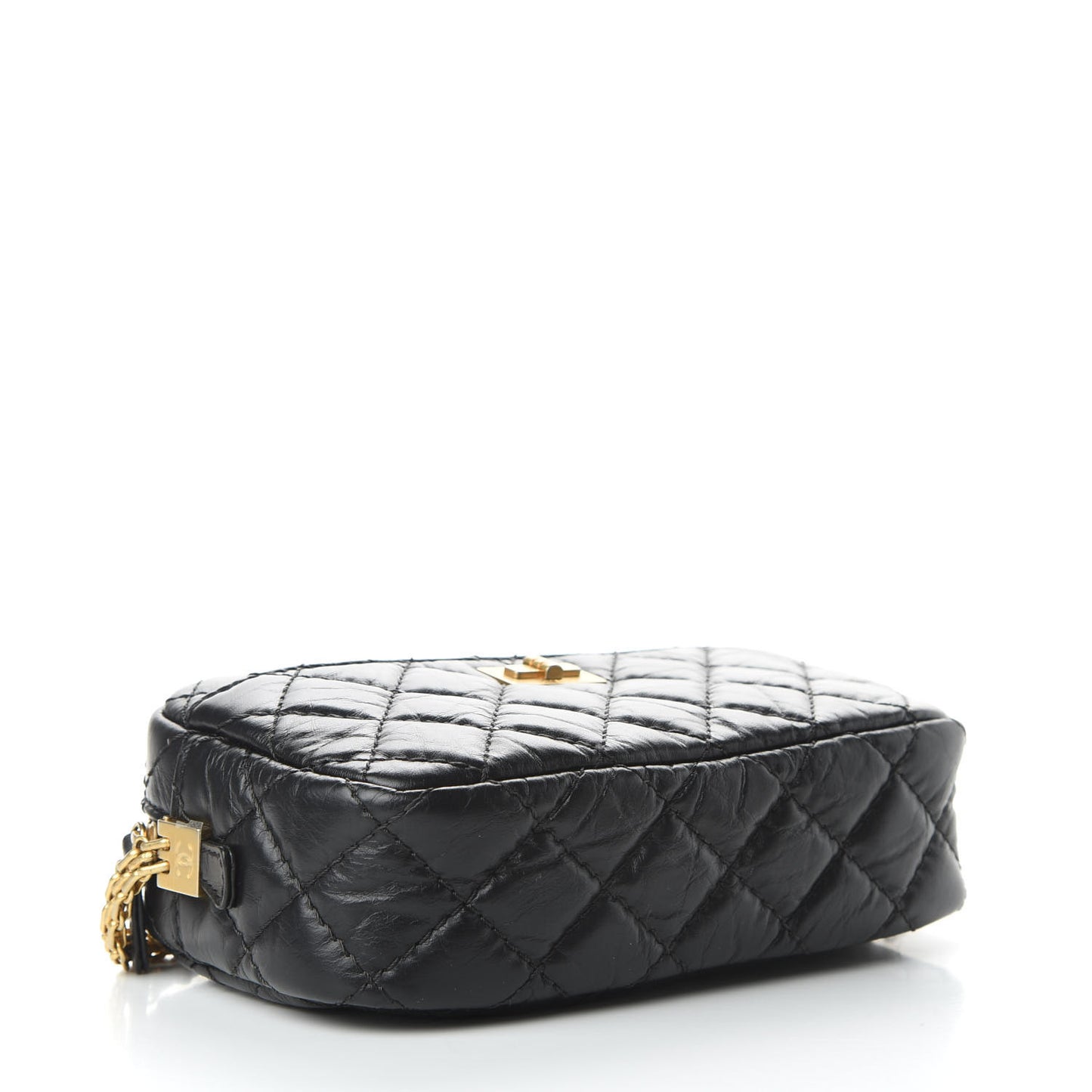 Aged Calfskin Quilted Mini Reissue Camera Case Black
