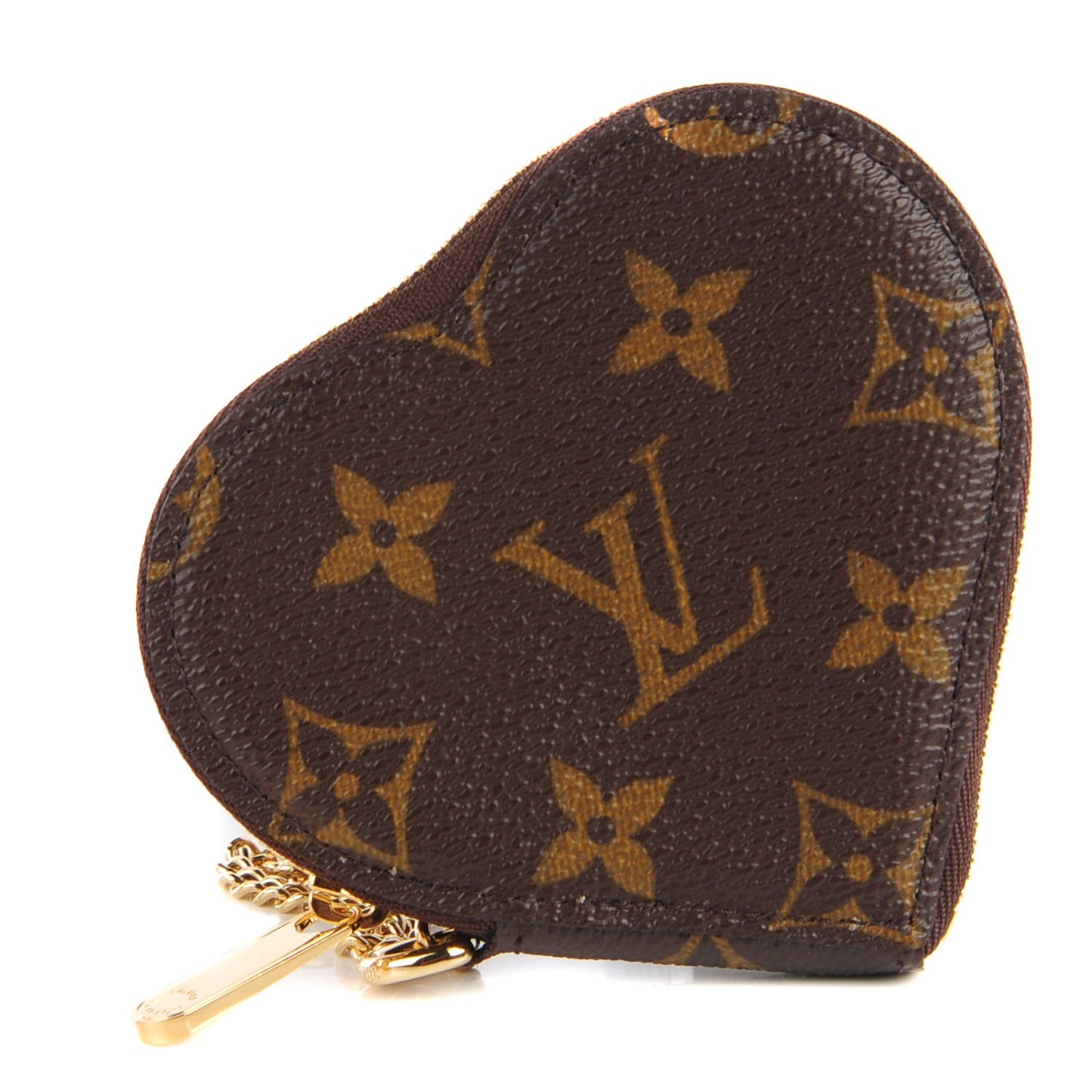 Monogram Leopard Coeur Heart Coin Purse Blanc Corail