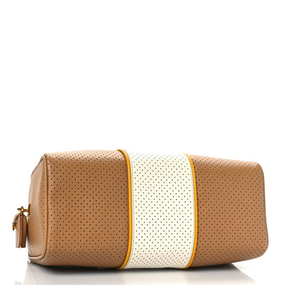 Prada Saffiano Perforated Striped Boston Cuoio Mimosa 4 of 8
