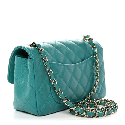 Chanel Caviar Quilted Mini Rectangular Flap Turquoise 3 of 10
