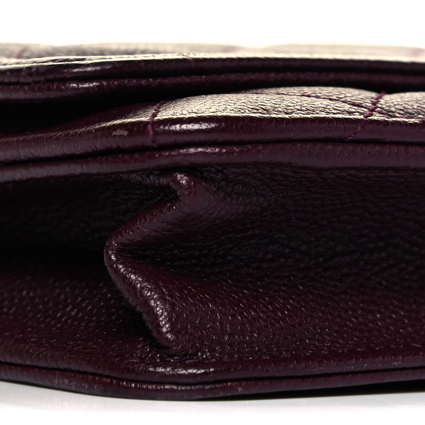 Caviar Quilted Boy Wallet On Chain WOC Dark Purple