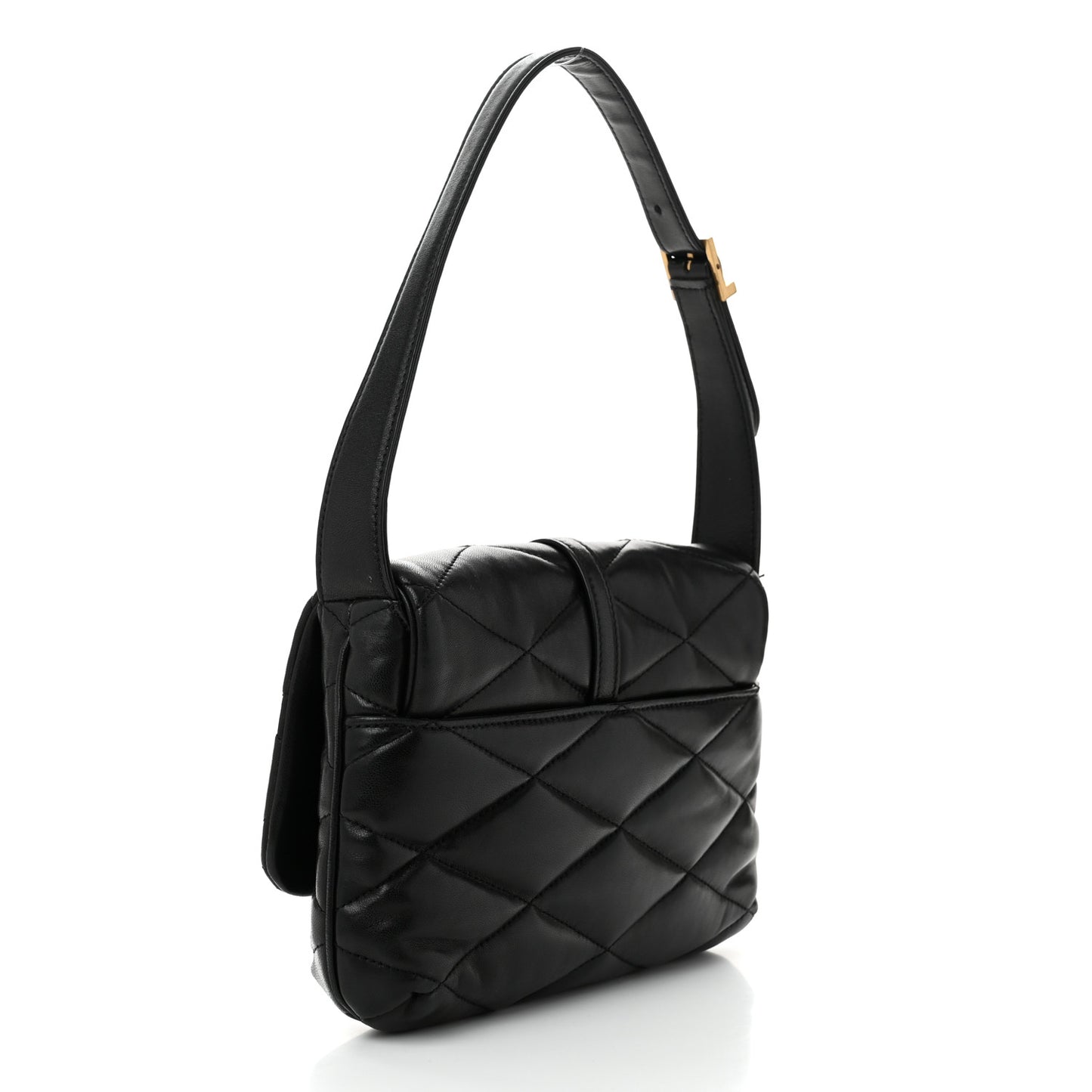 Lambskin Quilted Le 57 Diamond Shoulder Bag Black