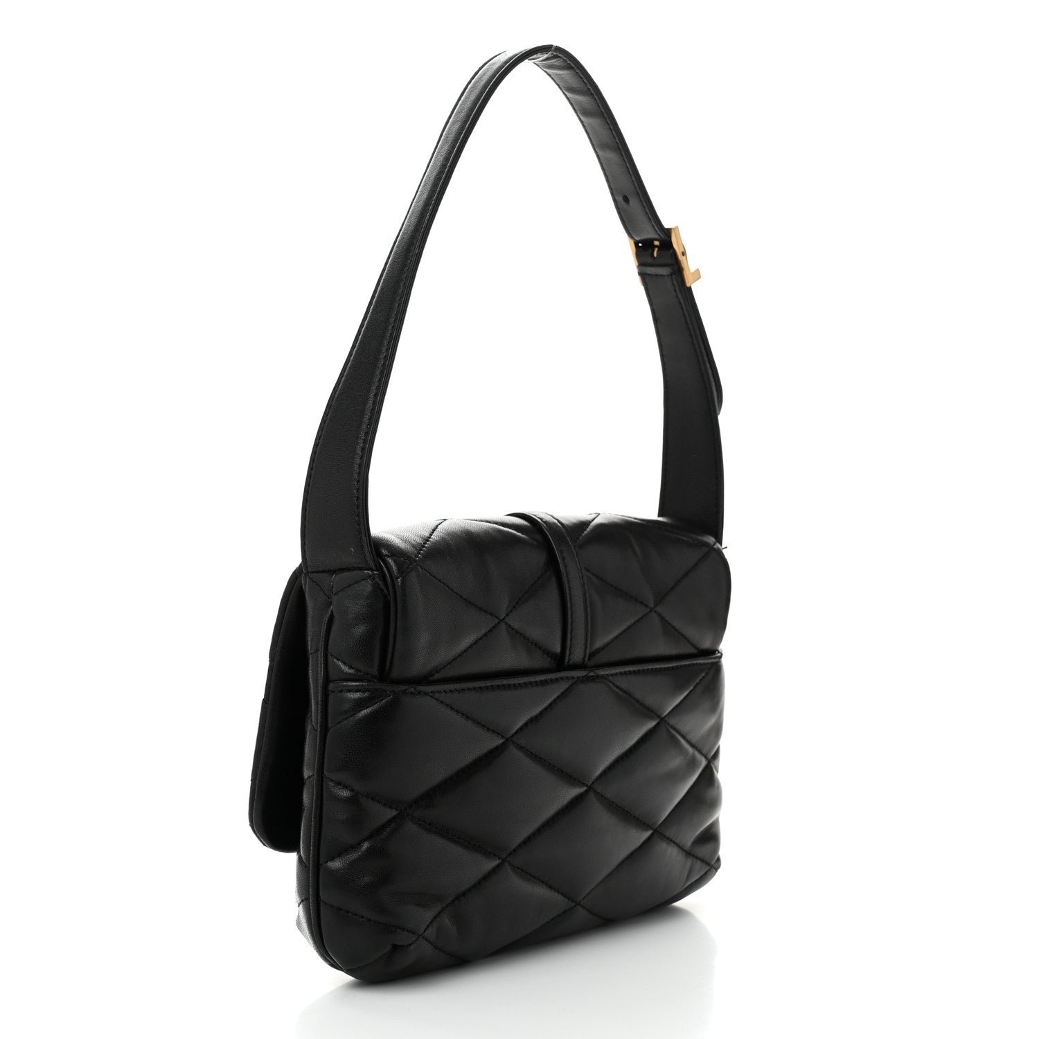 Saint Laurent Lambskin Quilted Le 57 Diamond Shoulder Bag Black 3 of 12