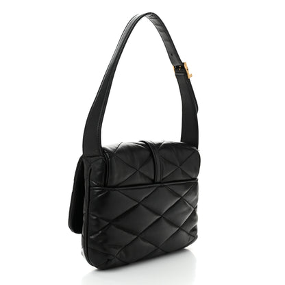 Saint Laurent Lambskin Quilted Le 57 Diamond Shoulder Bag Black 3 of 12