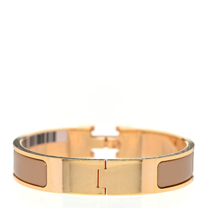 Hermes Enamel Narrow Clic Clac H Bracelet PM Chataigne 3 of 5