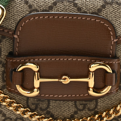 Gucci GG Supreme Monogram Azalea Calfskin Web Horsebit 1955 Wallet On Strap Beige Ebony Brown Sugar 7 of 10