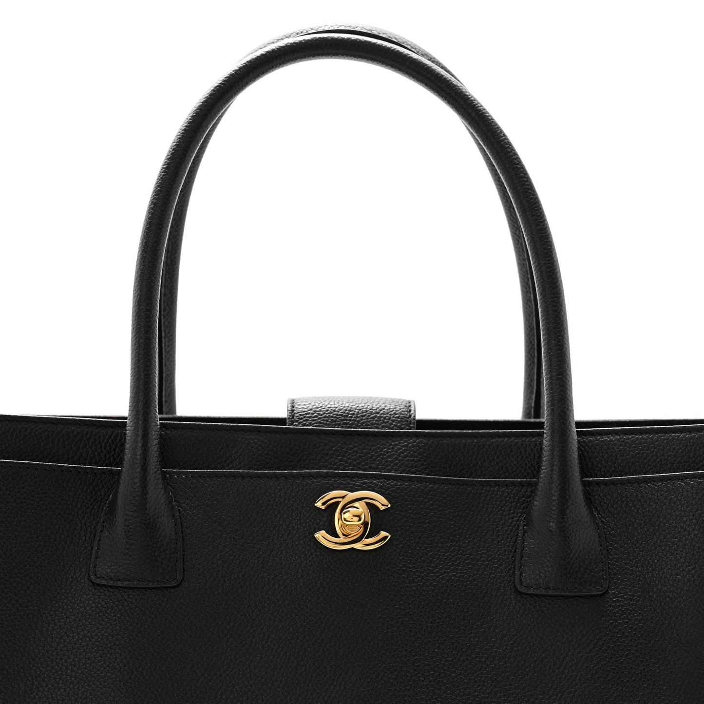 Calfskin Cerf Executive Shopper Tote Black