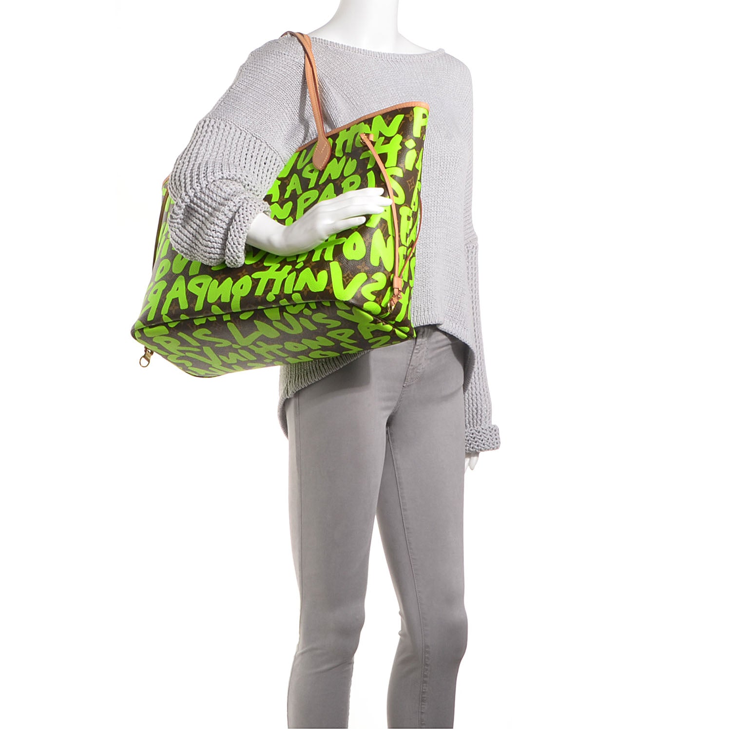 Louis Vuitton Monogram Graffiti Neverfull GM Green 2 of 7