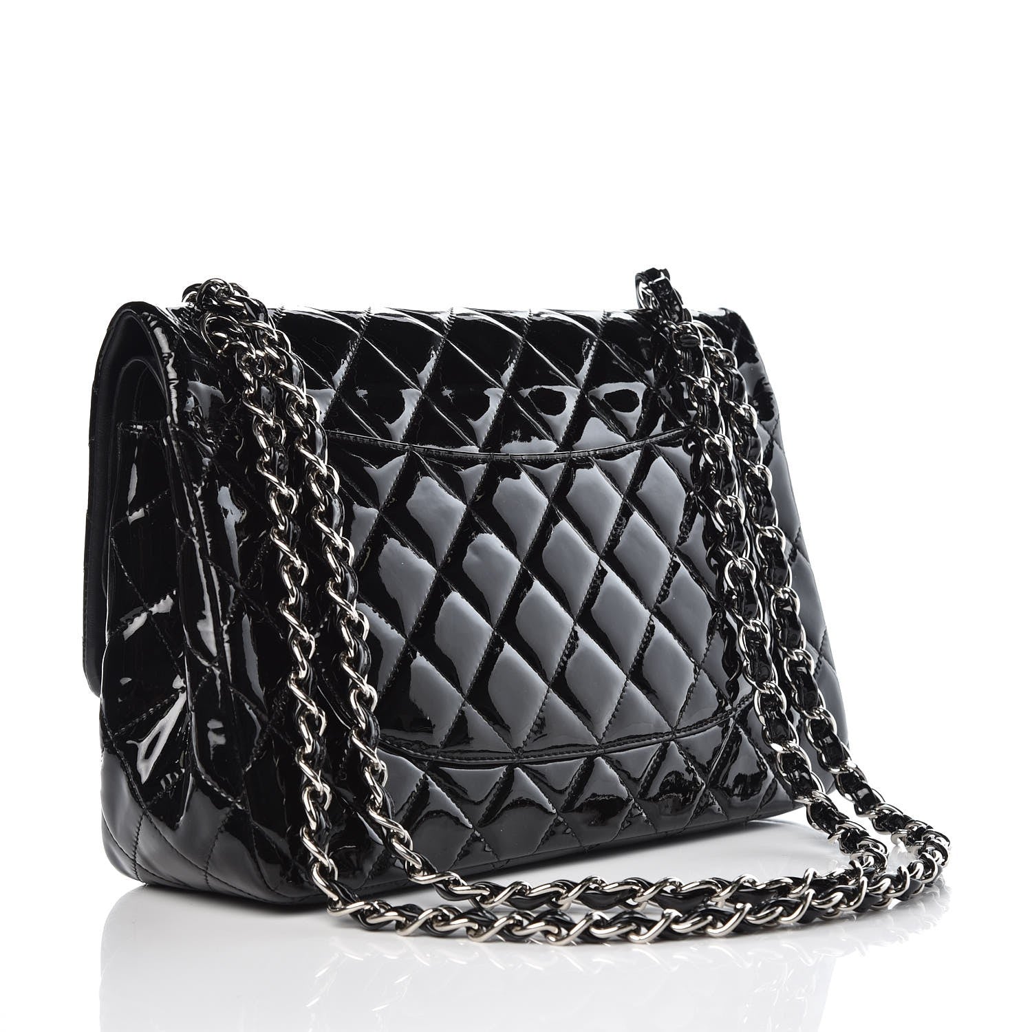 Chanel Patent Quilted Jumbo Double Flap Black 4 of 15