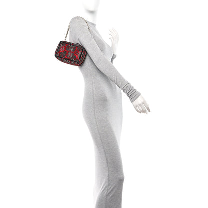 Christian Louboutin Piloutin Strass Leopard Clutch Red Gun Metal 2 of 9