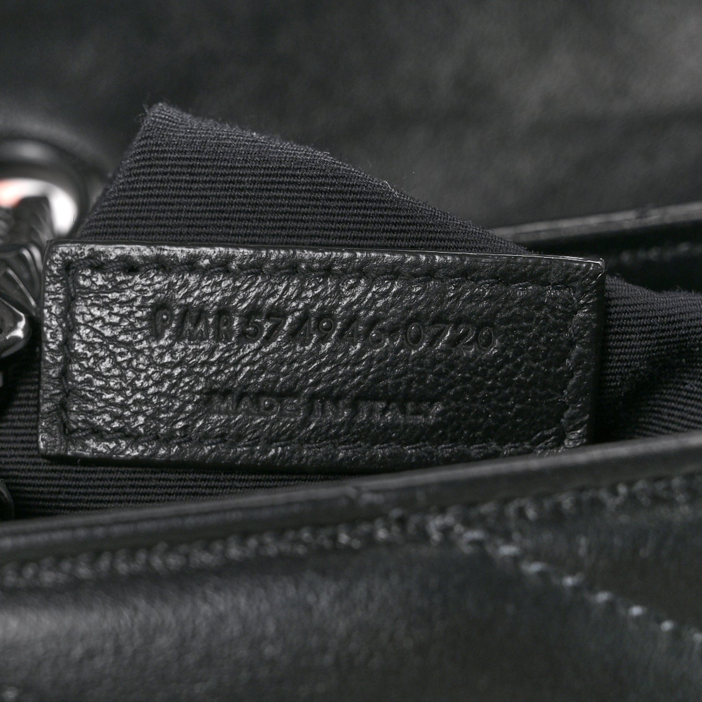 Calfskin Y Quilted Monogram Monochrome Medium Loulou Chain Satchel Black
