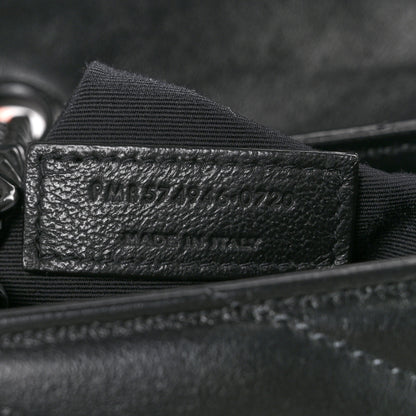 Saint Laurent Calfskin Y Quilted Monogram Monochrome Medium Loulou Chain Satchel Black 7 of 12